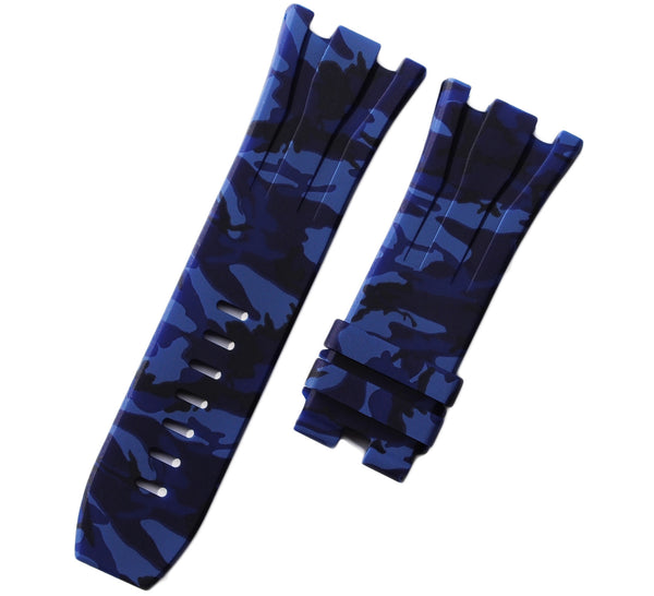 Navy Blue Camouflage Rubber Audemars Piguet 44mm Strap