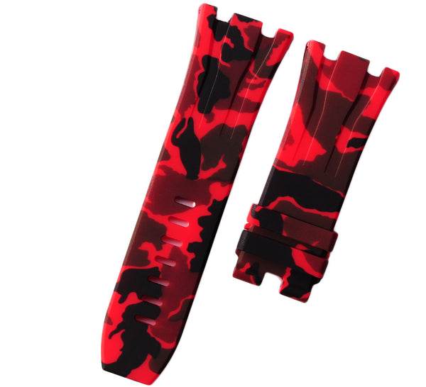 Red Camouflage Rubber Audemars Piguet 44mm Strap